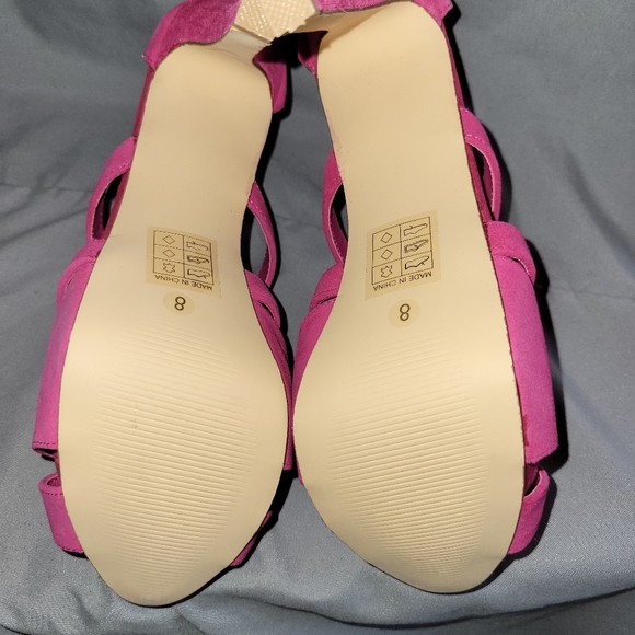 Womens DV Dolce Vita Pink Suede Ankle Strap Sandals High Heels - Picture 6 of 6